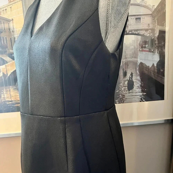 THALIA SODI Faux Leather Sleeveless Lined Dress  Pockets, Size M - Picture 4 of 13